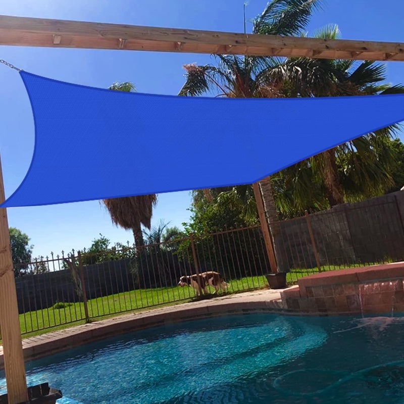 Windscreen4less 16' x 20' Sun Shade Sail Rectangle Outdoor Canopy Cover UV Block for Backyard Porch Pergola Deck Garden Patio (Blue) - Image 1